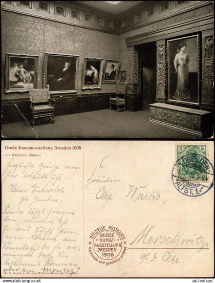 Ansichtskarte Dresden Große Kunstausstellung - Kaulbach Zimmer 1908