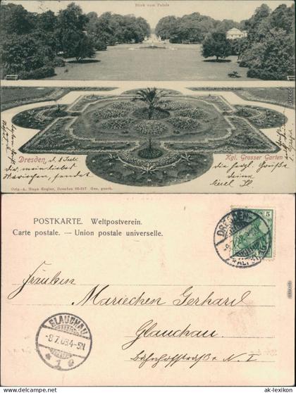 Ansichtskarte Dresden Großer Garten 1903