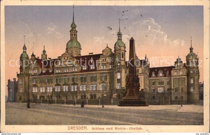 DRESDEN Elbe Schloss und Wettin Obelisk