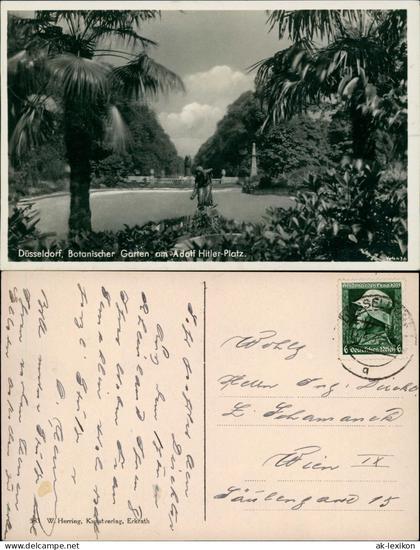 Ansichtskarte Düsseldorf Botanischer Garten 1935