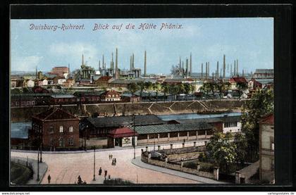 AK Duisburg-Ruhrort, Blick auf die Hütte Phönix