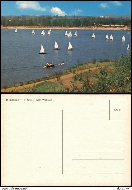 Ansichtskarte Duisburg 6 Seen Platte. Wolfssee Segelboote 1980