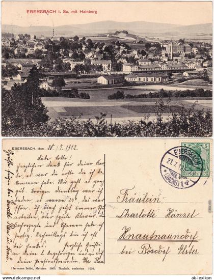 Ebersbach b Löbau Zittau Blick auf Stadt und Fabrik Oberlausitz  1910