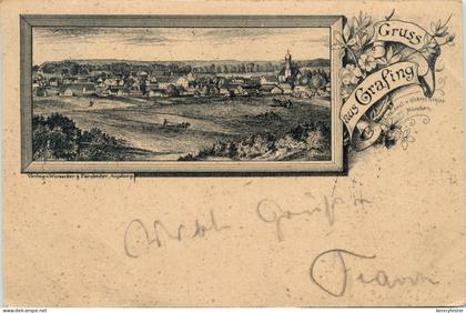 Gruss aus Grafing - Litho