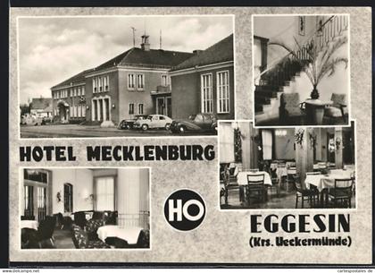 AK Eggesin, HO-Hotel Mecklenburg, Aussen- u. Innenansichten
