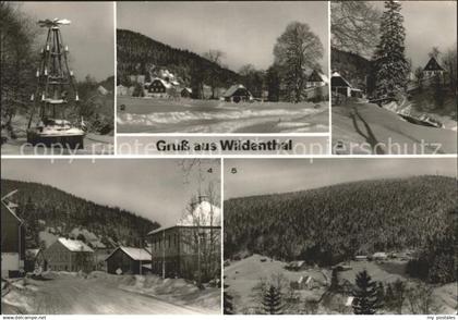 Wildenthal Eibenstock Pyramide Ortsansicht Grosse Bockau Auersberg Winterpanoram