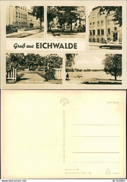 Ansichtskarte Eichwalde Mehrbild Schule Bahnhofstraße MB 1967