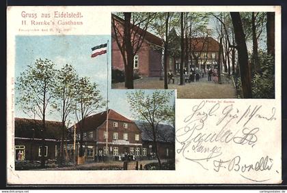 AK Hamburg-Eidelstedt, H. Ramke's Gasthaus, Gartenansicht