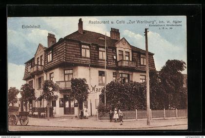 AK Hamburg-Eidelstedt, Restaurant u. Cafe zur Wartburg W. Röder, Strassenansicht