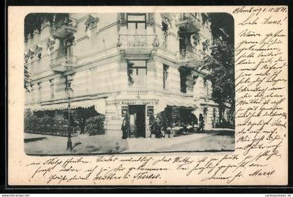 AK Hamburg-Eimsbüttel, Gasthof August Krieger, Marktplatz Ecke Eduardstrasse