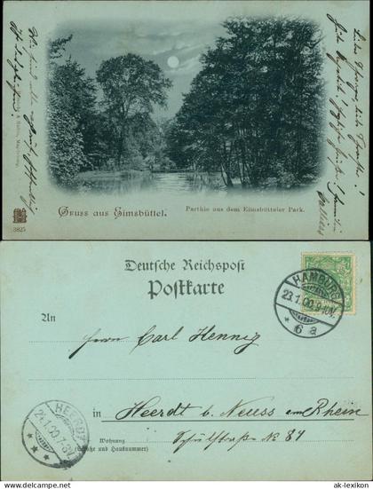 Ansichtskarte Eimsbüttel-Hamburg Mondscheinlitho: Eimsbüttler Park 1900