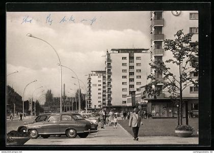 AK Eisenhüttenstadt, Hochhäuser in der Leninallee
