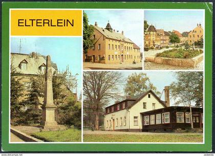 D9312 - Elterlein Postmeilensäule Rathaus Markt Gaststätte Finkenburg - Bild und Heimat Reichenbach
