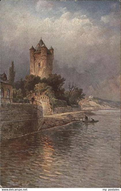 Eltville Rhein Burg Kuenstlerkarte