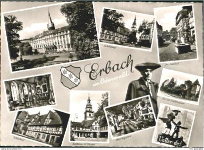 Erbach Odenwald Erbach Schlosshof Kirche Rathaus  ungelaufen ca. 1965