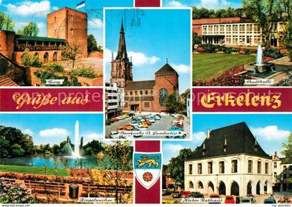 Erkelenz Burg Pfarrkirche Lambertus Stadthalle Ziegelweiher Rathaus
