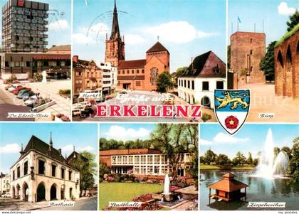 Erkelenz Dr. Eberle Platz Markt Kirche Burg Rathaus Stadthalle Ziegelweiher Font