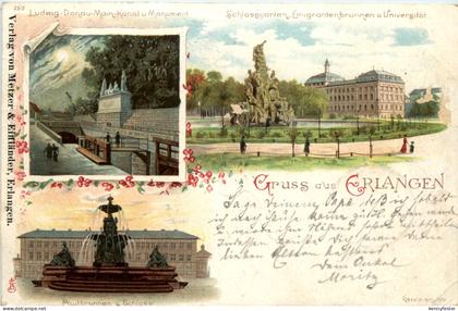 Gruss aus Erlangen - Litho
