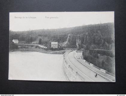 1.WK Feldpost AK Belgien Barrage de la Gileppe Vue generale aus Eupen (5. Comp. Landsturm Batl.) nach Kiel gesendet