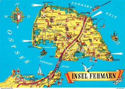 Fehmarn Ostsee Schleswig-Holstein Insel-Fehmarn Landkarte Ostsee Fehmarn-Belt Fe