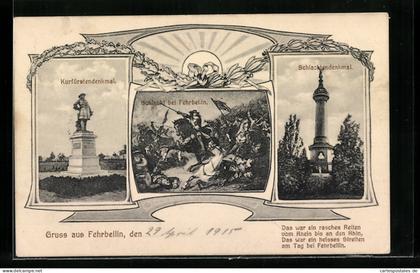 AK Fehrbellin, Schlacht, Denkmal der Schlacht, Denkmal Friedrich Wilhelms des Grossen Kurfürsten