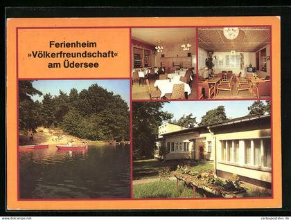 AK Finowfurt /Kr. Eberswalde, Ferienheim Völkerfreundschaft am Üdersee, Innenansichten