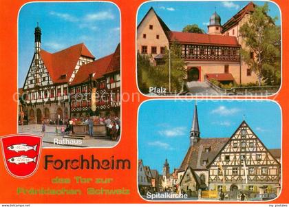 Forchheim Oberfranken Rathaus Pfalz Spitalkirche Fachwerk