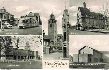 FRECHEN NRW Hauptstrasse Ev Kirche Rathaus Lindenschule Pfarrkirche St Maria Koe