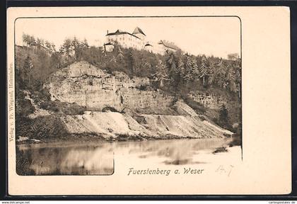 AK Fürstenberg / Weser, Blick auf das Schloss