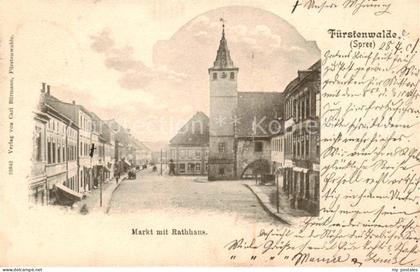 Fuerstenwalde Spree Markt mit Rathaus