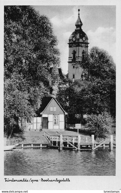 L050 Germany Fuerstenwalde Spree Bootsanlegestelle vintage postcard