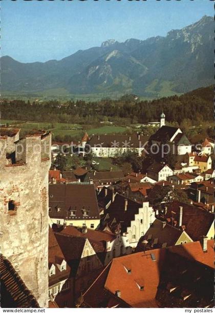 Fuessen Allgaeu Blick auf Alt-Fuessen und Tegelberg Kneipp Hoehenluftkurort