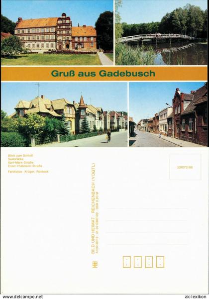 Gadebusch Schloss, Seebrücke, Karl-Marx-Straße, Ernst-Thälmann-Straße 1989