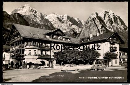 ÄLTERE POSTKARTE GARMISCH-PARTENKIRCHEN HOTEL MARKTPLATZ erkennbar Baugeschäft Ostler Ansichtskarte AK cpa postcard