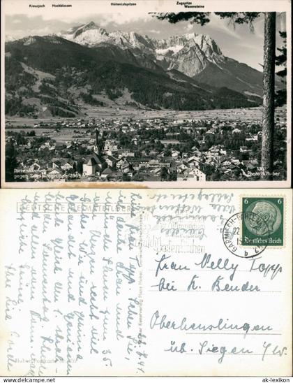 Garmisch-Partenkirchen Garmisch-Partenkirchen gegen Zugspitzgruppe,  1941