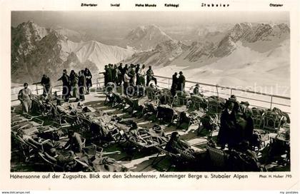 Zugspitze Hoehensonne auf der Zugspitze Schneeferner Mieminger Berge Stubaier Al