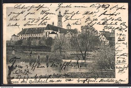 AK Geisenfeld, Teilansicht mit Uferpartie
