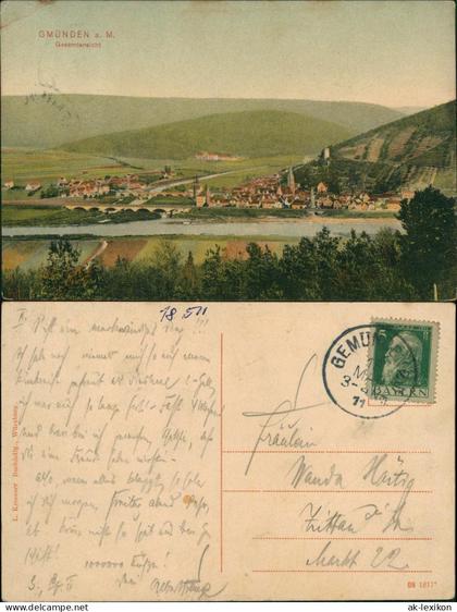 Ansichtskarte Gemünden a. Main Gesamtansicht 1911