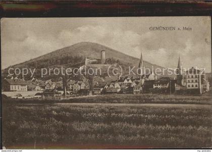 Gemuenden Main Panorama Kirche Scherenburg