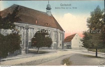 Gerbstedt Schiller Platz mit ev Kirche