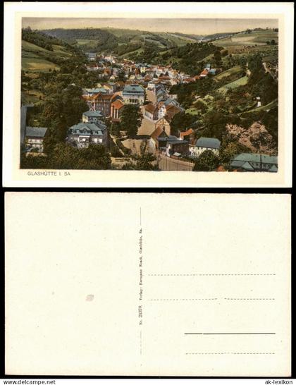 Ansichtskarte Glashütte Straßenblick 1928