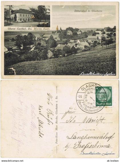 Dittersdorf (Glashütte)-Glashütte 2 Bild: Gasthof und Dorfpartie 1933