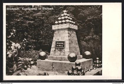 AK Glückstadt, Kugeldenkmal im Stadtpark