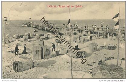 Göhren - Strand bei der Brücke - Verlag Stengel & Co. Dresden 1905 gel. 1907