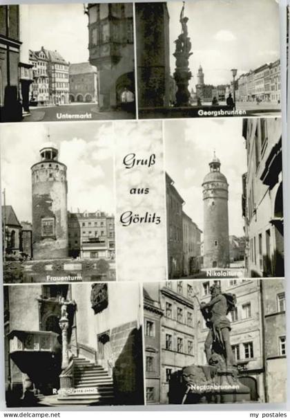 Goerlitz Sachsen Goerlitz Georgsbrunnen Nikolaiturm Frauenturm