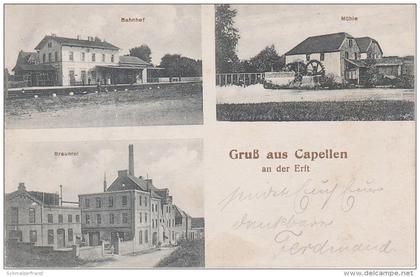 AK Gruss Capellen Kapellen Erft Bahnhof Brauerei Mühle Grevenbroich bei Neuss Noithausen Holzheim Mühlrath Neukirchen