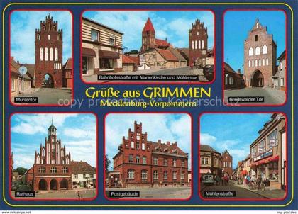Grimmen Mecklenburg-Vorpommern Muehlentor Marienkirche Greifswalder-Tor Rathaus