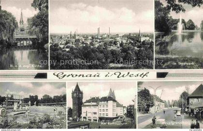 Gronau  Westfalen Borken NRW Ev Kirche Panorama Stadtpark Fontaene Freibad Am Ra