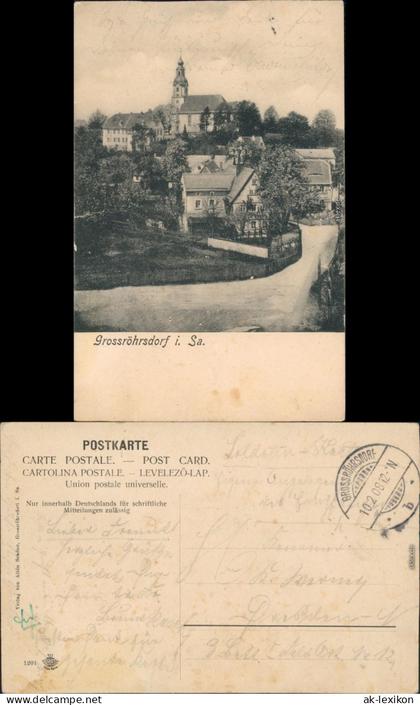 Ansichtskarte Großröhrsdorf Straßenpartie b Radeberg Bischofswerda  1908