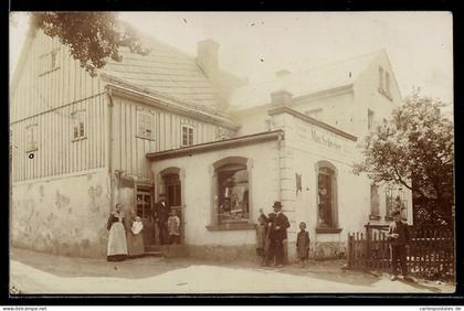 Foto-AK Grossröhrsdorf, Geschäft Colonialwaren Max Schreier